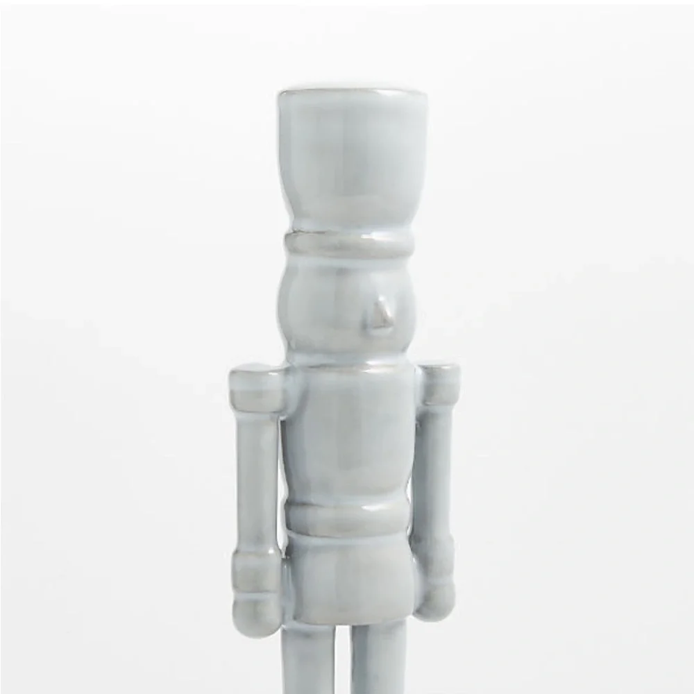 New! Crate&Barrel Modern Metal Nutcracker 12”